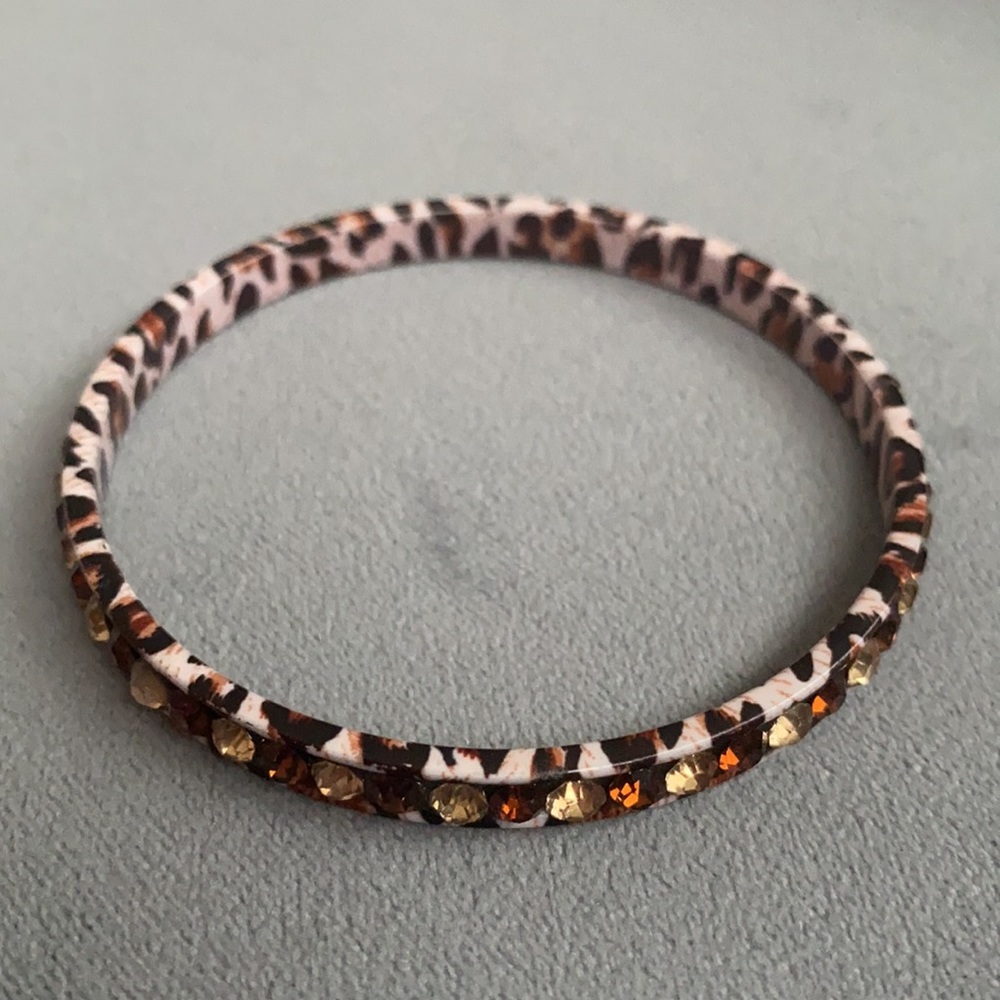 Henri Bendel leopard print crystal bangle
